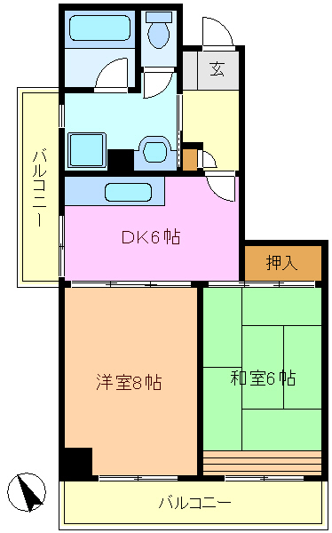 墨田区八広のマンションの間取り