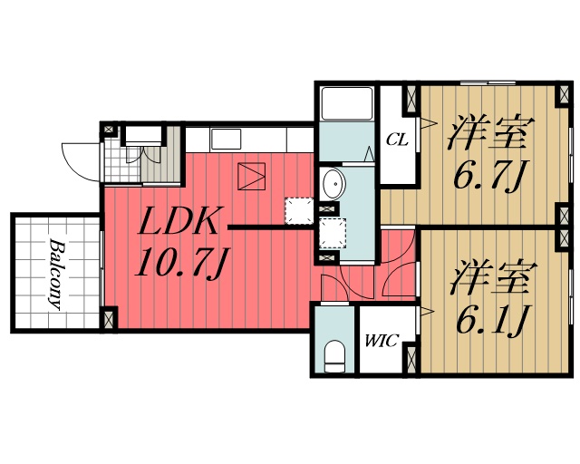 印西市木下南のアパートの間取り