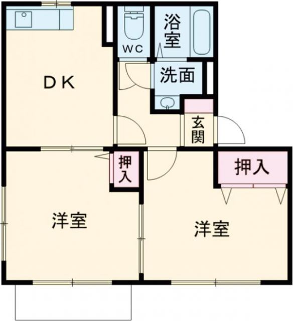 福知山市前田新町のアパートの間取り