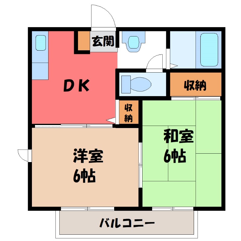 伊勢崎市喜多町のアパートの間取り