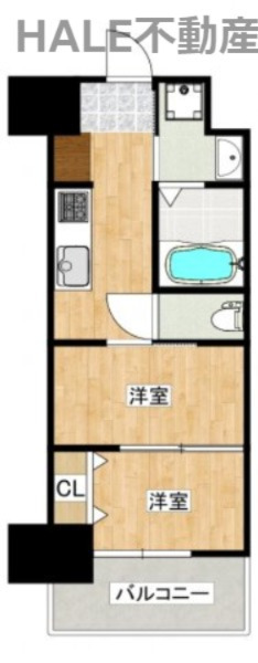 福岡市中央区清川のマンションの間取り