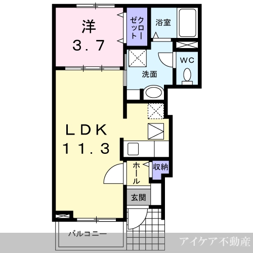 吉野川市鴨島町知恵島のアパートの間取り