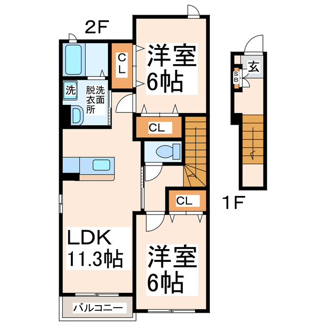 合志市須屋のアパートの間取り