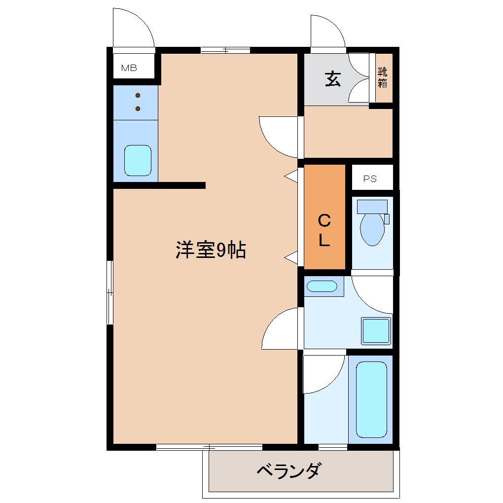 共和コーポ第１１新地の間取り