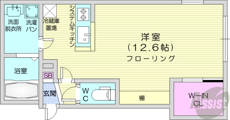 【札幌市中央区南八条西のマンションの間取り】