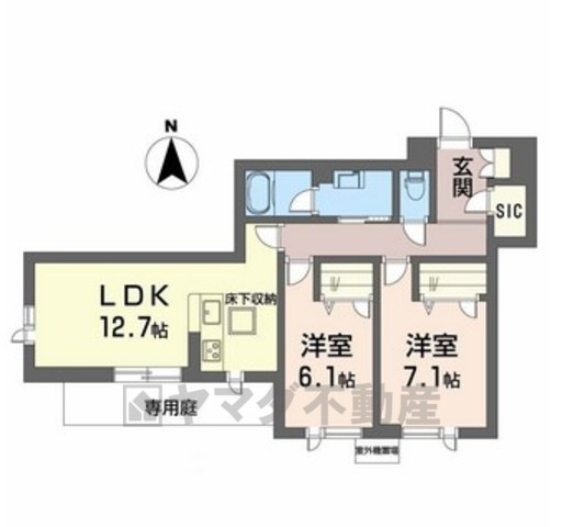 箕面市瀬川のマンションの間取り