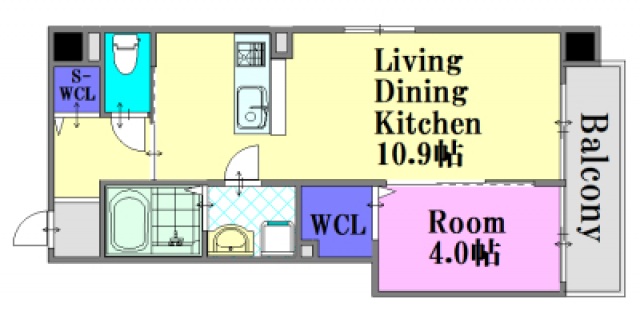 広島市中区舟入川口町のマンションの間取り