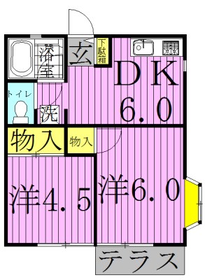 ビューラー天王　Ａ棟の間取り