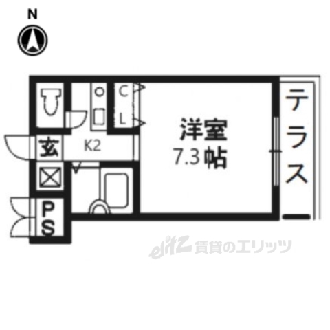 京都市南区上鳥羽南塔ノ本町のマンションの間取り