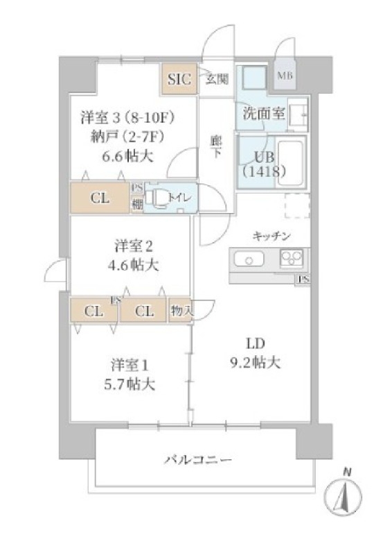 ラフィネール大阪十三の間取り