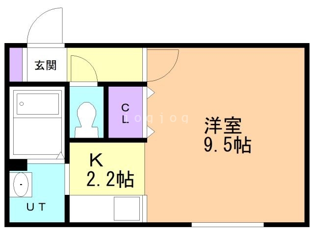 【函館市富岡町のアパートの間取り】