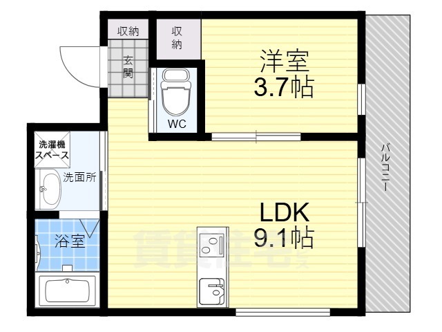 【宇治市広野町のアパートの間取り】