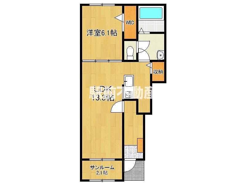 朝倉郡筑前町下高場のアパートの間取り