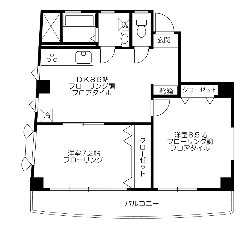 世田谷区池尻のマンションの間取り