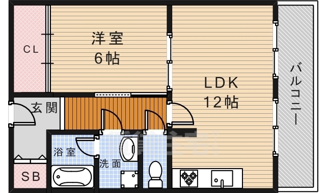 池田市桃園のマンションの間取り