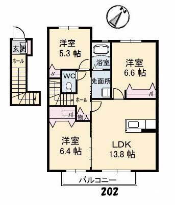 シャーメゾン秦山IIの間取り