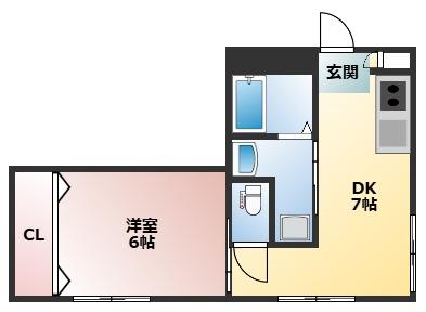 高知市朝倉のマンションの間取り