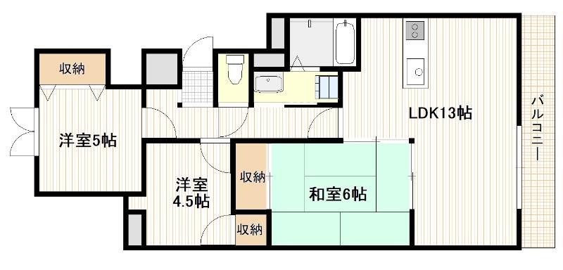 広島市佐伯区藤垂園のマンションの間取り