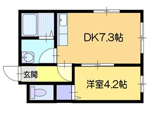 小樽市桂岡町のアパートの間取り