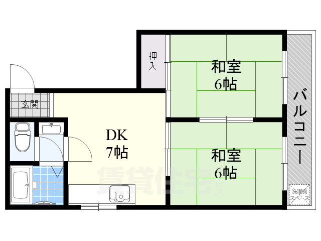 大阪市西淀川区姫島のマンションの間取り