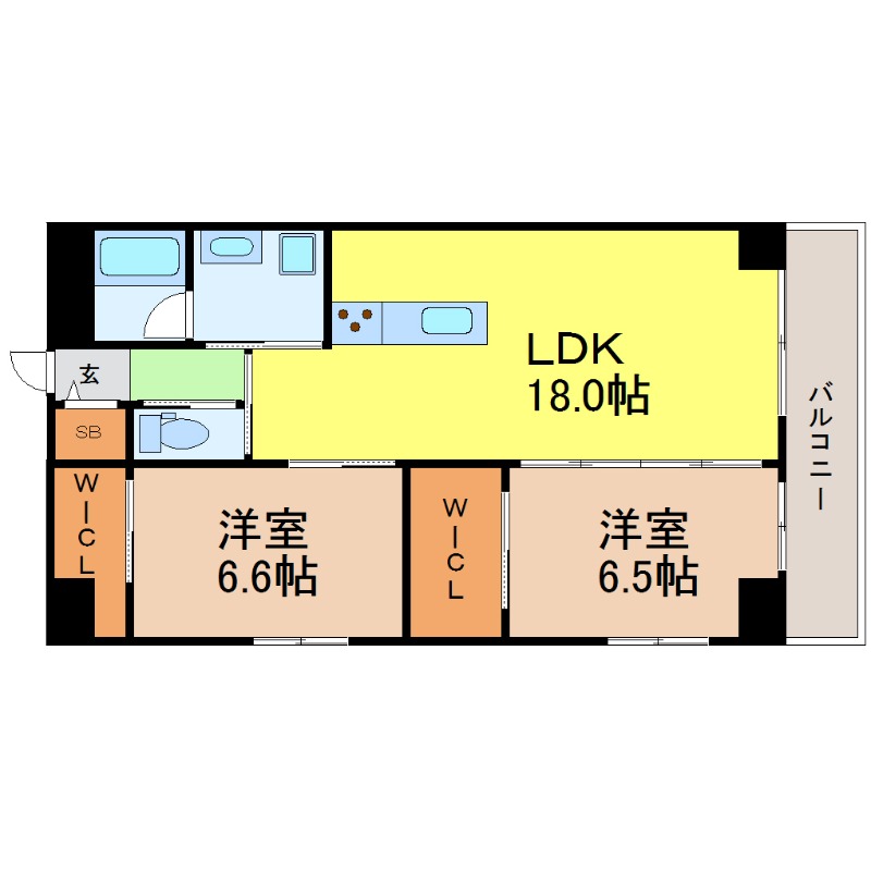 名古屋市西区新道のマンションの間取り