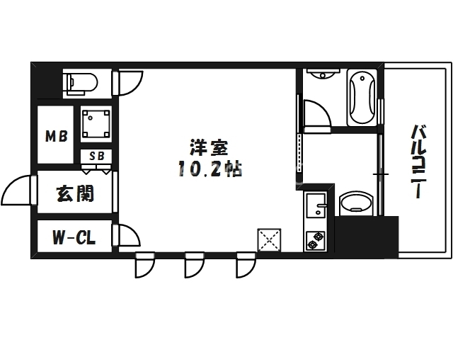 大阪市北区西天満のマンションの間取り