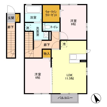 セジュール　ダイワ　Aの間取り
