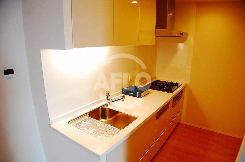 キッチン　ブランズタワー南堀江　３口ガスシステムキッチン