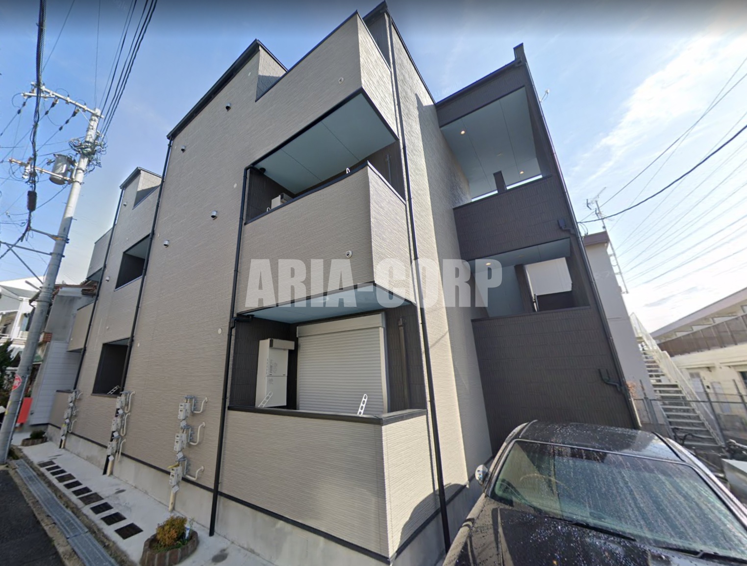 建物外観　2018年完成、大手ハウスメーカー施工デザイナーズアパート！