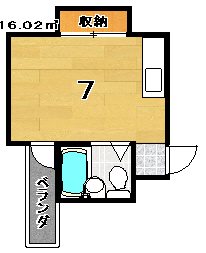 京都市左京区岩倉中大鷺町のマンションの間取り