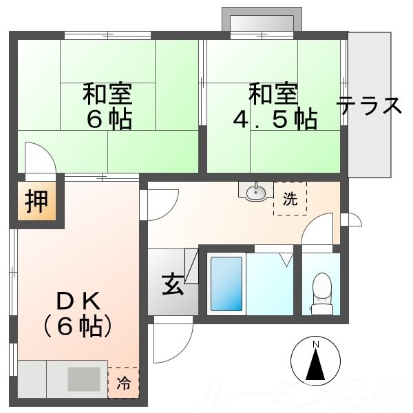 サンハイツ学園前の間取り