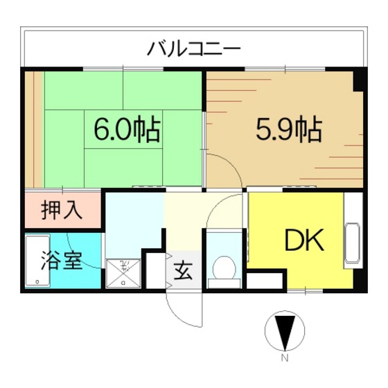 郡山市富久山町久保田のマンションの間取り