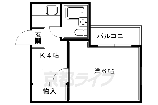 京都市東山区土居之内町のマンションの間取り