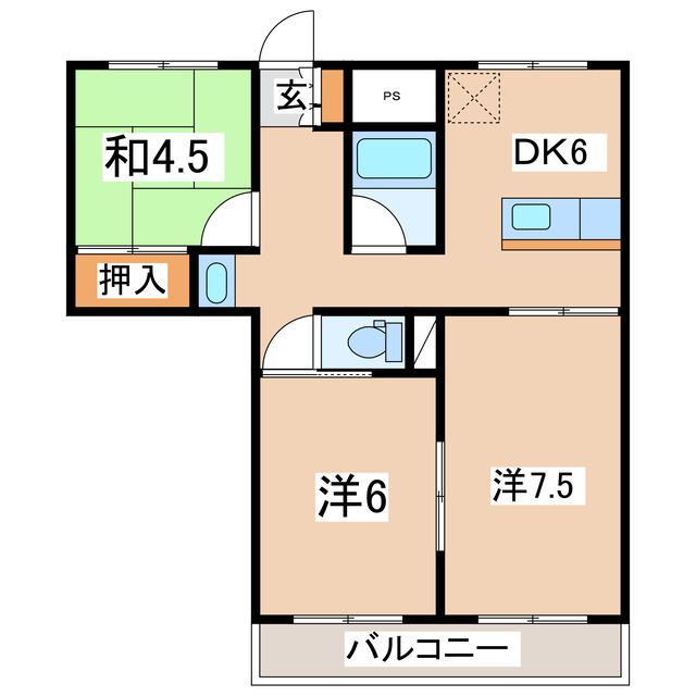 郡山市久留米のマンションの間取り