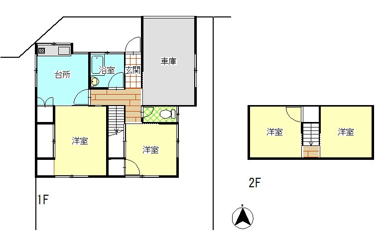 【南区豊成1　桑原借家6号棟の間取り】