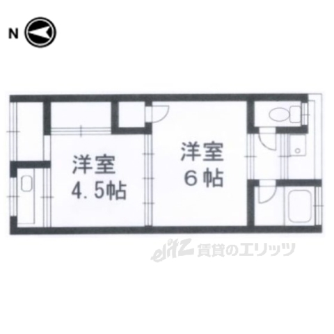 京都市左京区岩倉花園町のアパートの間取り