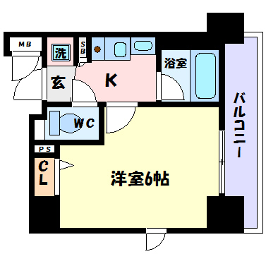 神戸市中央区下山手通のマンションの間取り