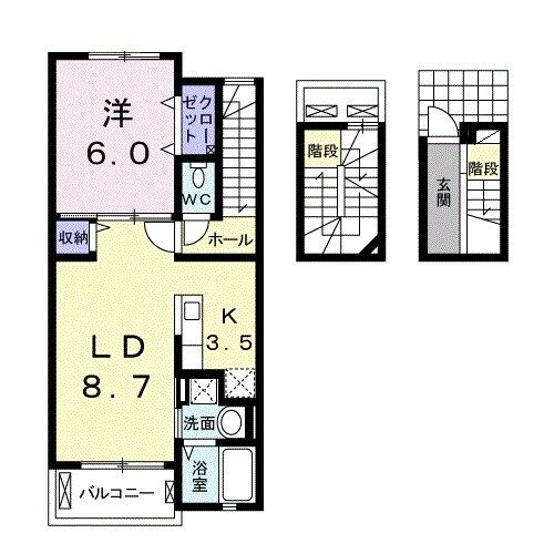 市川市押切のアパートの間取り