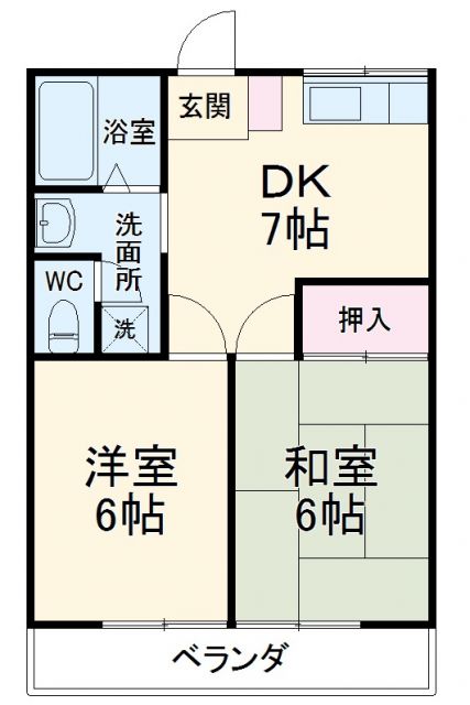 神奈川県相模原市中央区宮下本町２（アパート）の賃貸物件の間取り