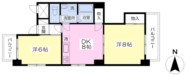 松山市河原町のマンションの間取り