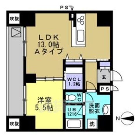 名古屋市中村区名駅南のマンションの間取り