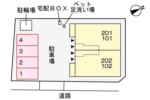 【ベルフィオーレの駐車場】