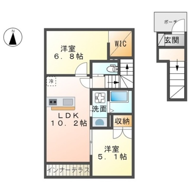 御殿場市北久原のアパートの間取り