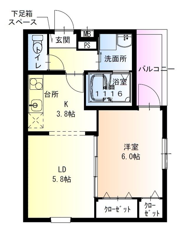 フジパレス西取石II番館の間取り