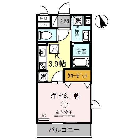 【三木市平田のアパートの間取り】