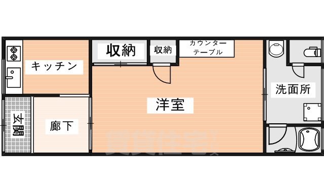 奈良市秋篠新町のアパートの間取り