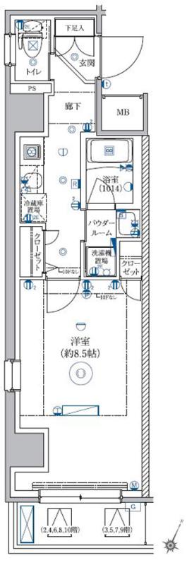 【横浜市中区松影町のマンションの間取り】