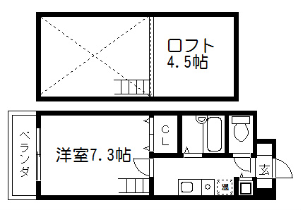 京都市北区等持院西町のマンションの間取り