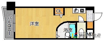 福岡市中央区清川のマンションの間取り