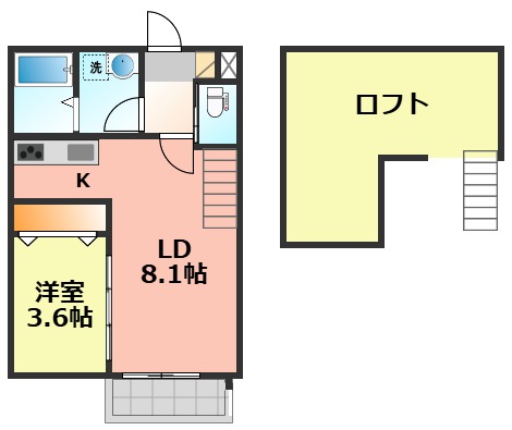 名古屋市西区鳥見町のアパートの間取り